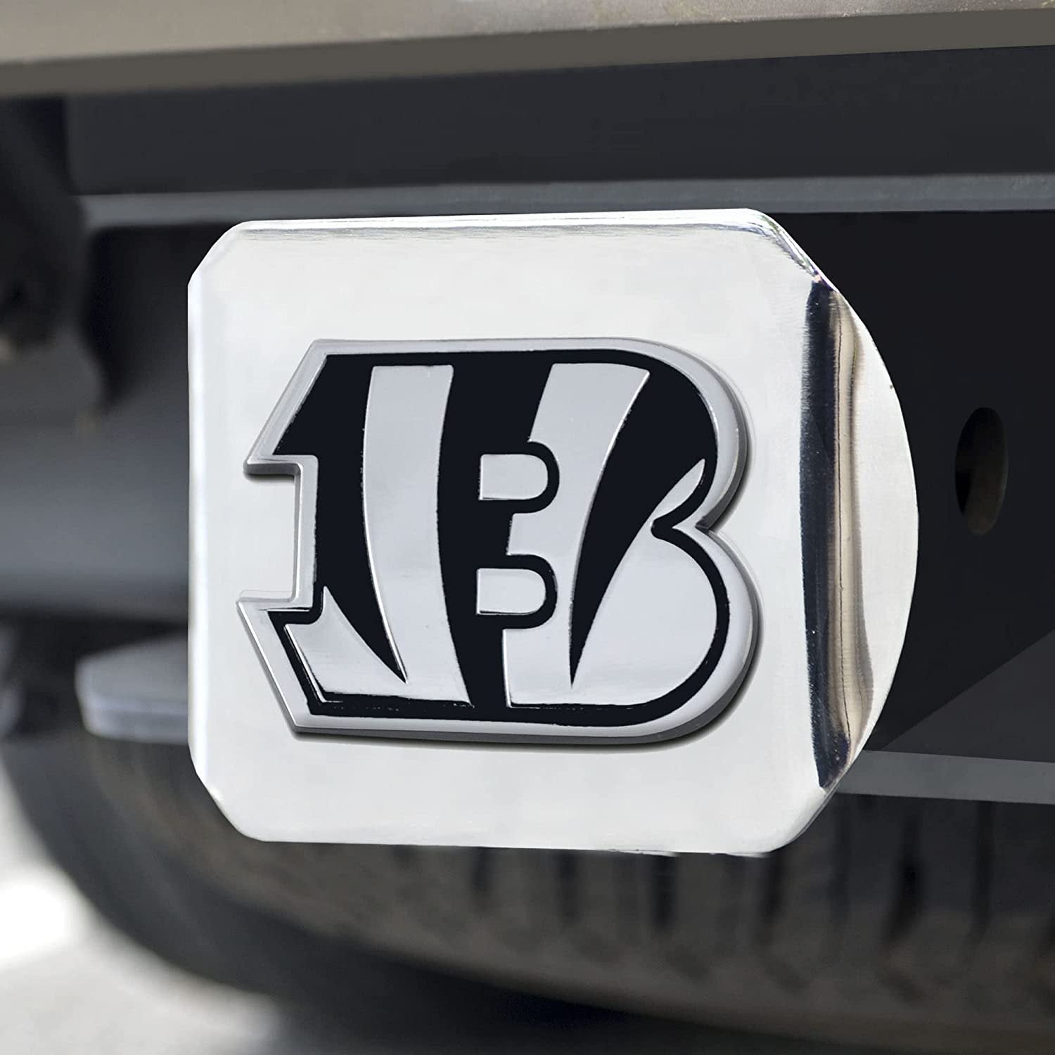Cincinnati Bengals Hitch Cover Solid Metal with Chrome Metal Emblem 2" Square Type III