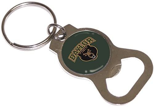 Baylor University Bears Premium Solid Metal Keychain Bottle Opener, Carbon Fiber Design 1