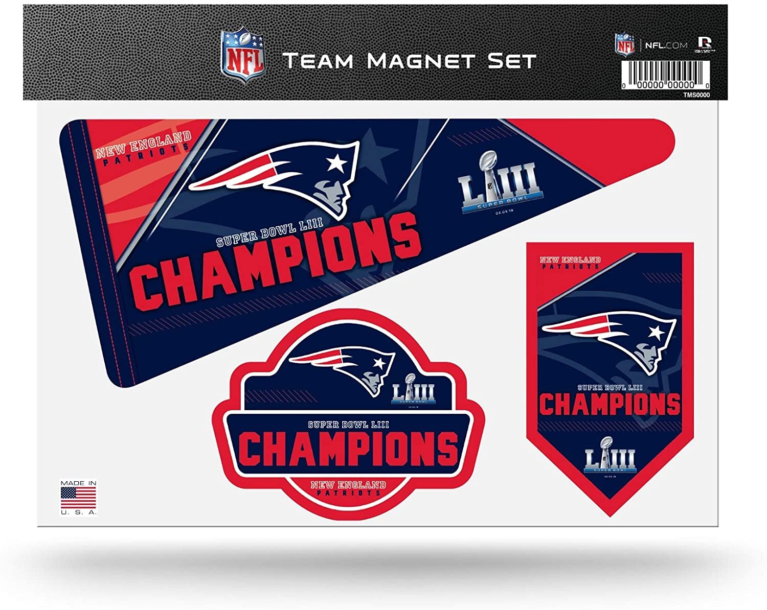 New England Patriots Super Bowl LII Champions Multi Magnet Sheet Shape Cut 8x11 Inch 1