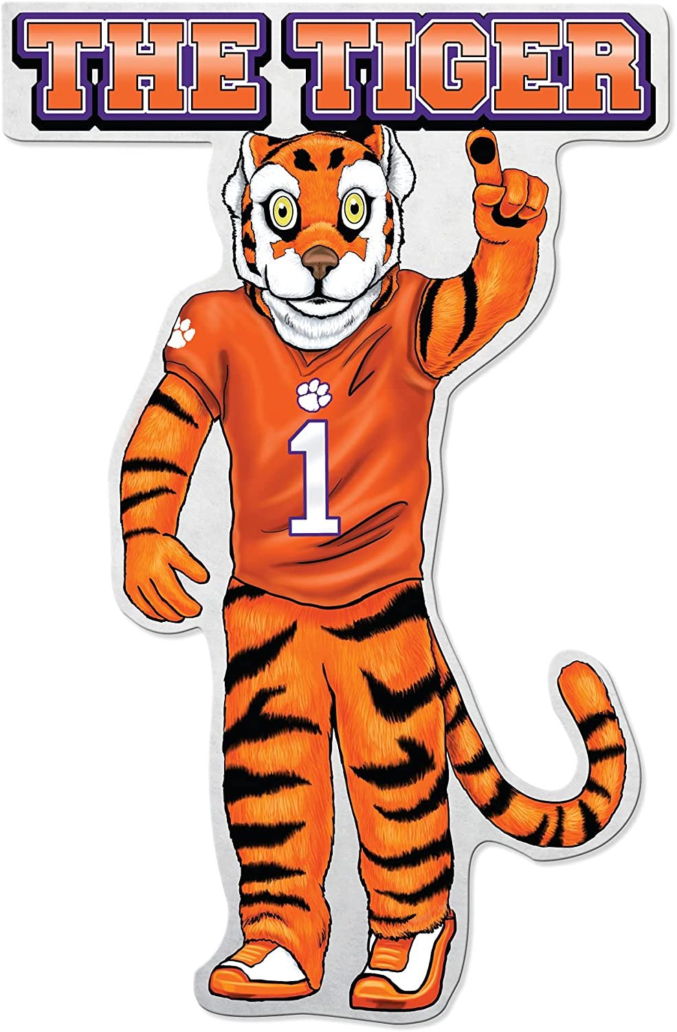 Rico Industries NCAA Clemson Tigers Shape Cut Mascot Pennant - Home, Living Room, Bedroom, Mancave Decor - Soft Felt Material - Made