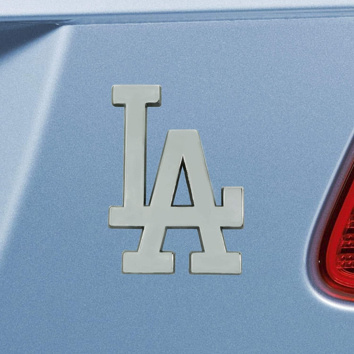Los Angeles Dodgers Raised Solid Metal Chrome Auto Emblem Full Adhesive Backing