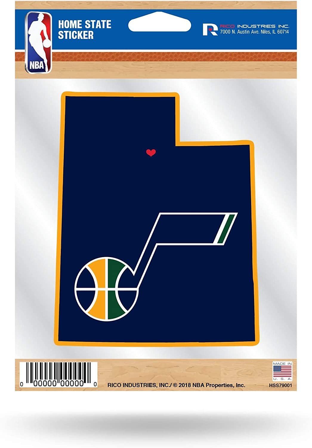 Utah Jazz 5 Inch Sticker Decal, Home State Design, Flat Vinyl, Full Adhesive Backing 1
