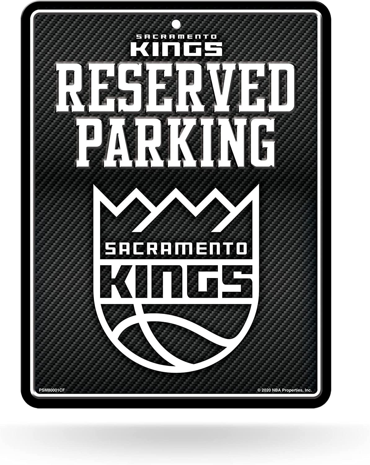 Sacramento Kings Metal Parking Novelty Wall Sign 8.5 x 11 Inch Carbon Fiber Design 1
