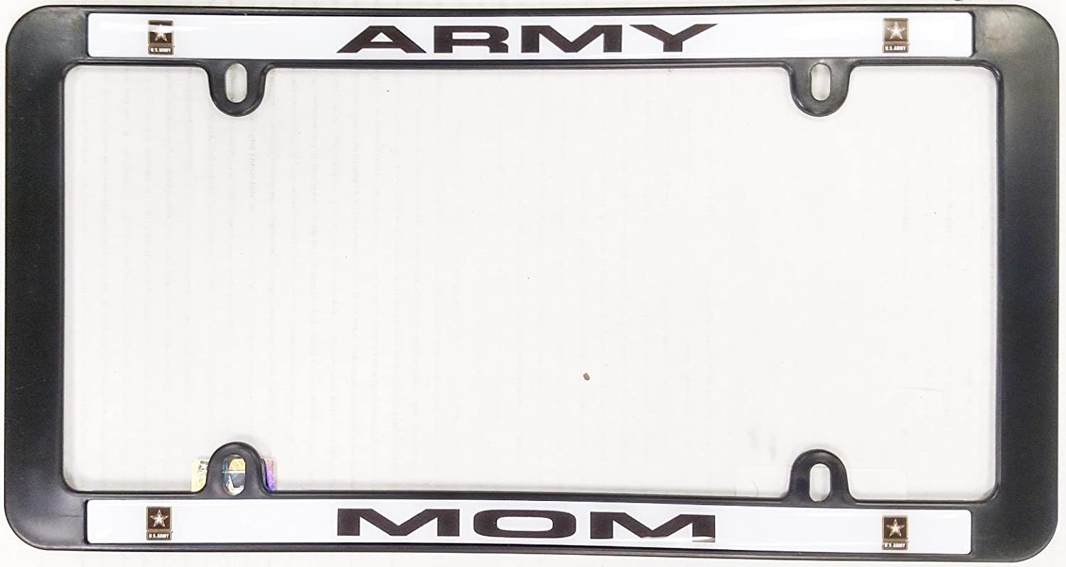 Army MOM Black Plastic License Plate Frame Tag Cover United States Military