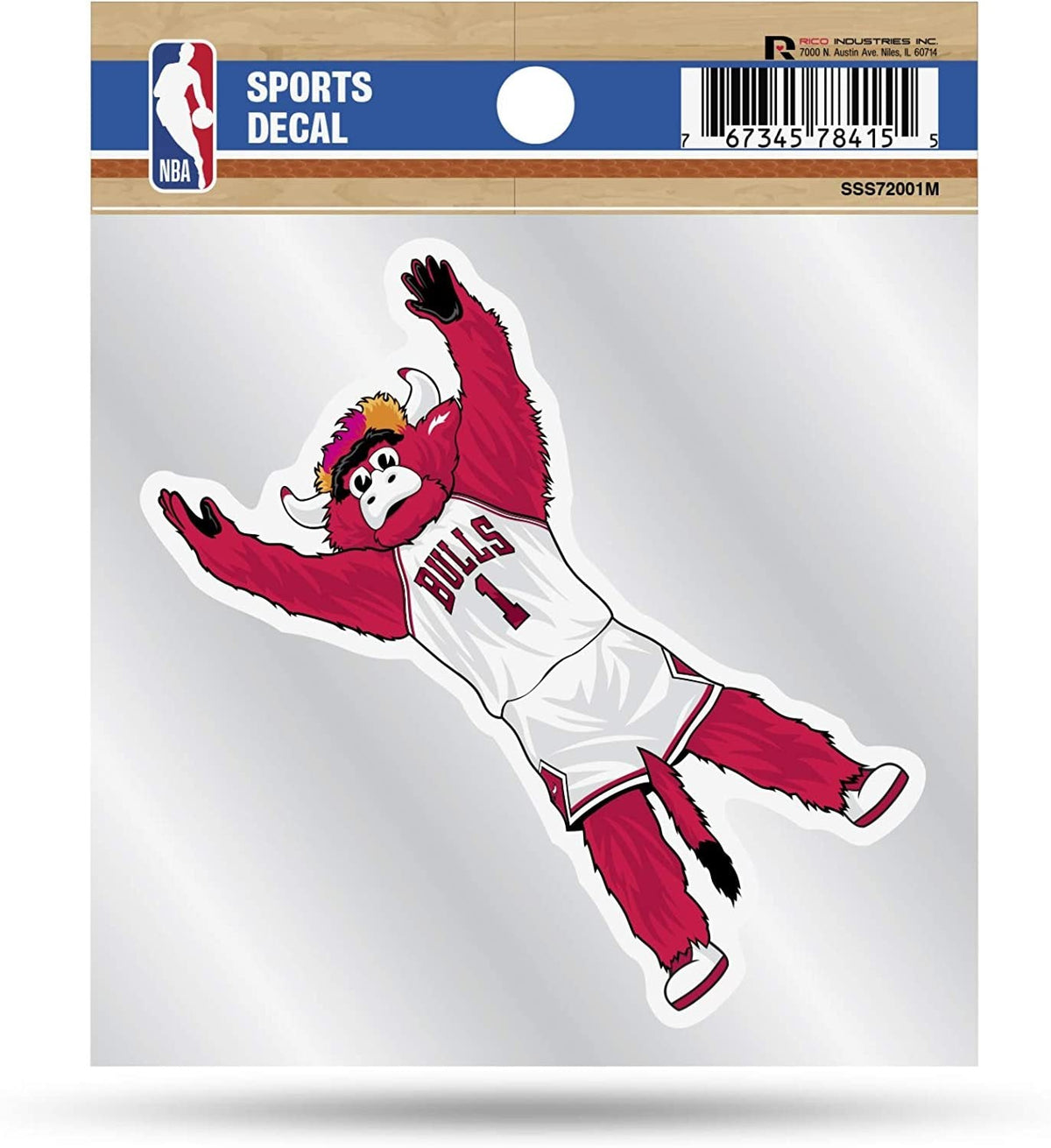 Chicago Bulls 4x4 Decal Sticker Mascot Logo Premium with Clear Backing Flat Vinyl Auto Home NBA 1