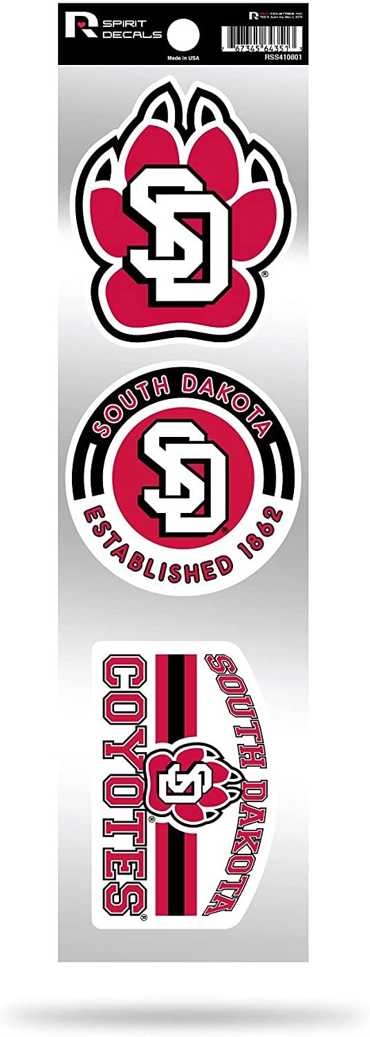 Rico Industries NCAA South Dakota Coyotes 3-Piece Retro Spirit Decals 1