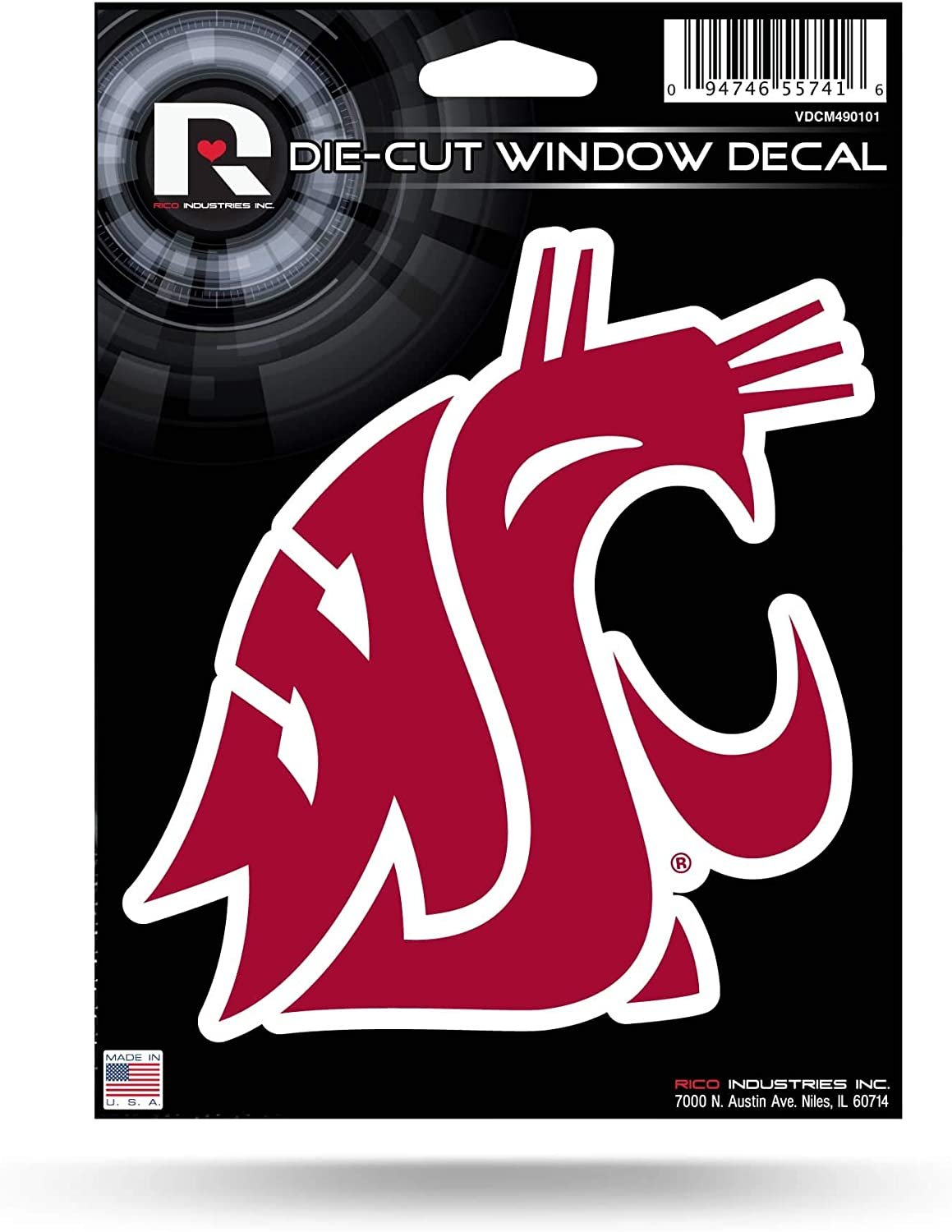 Washington State University Cougars 5 Inch Die Cut Flat Vinyl Decal Sticker Full Adhesive Backing
