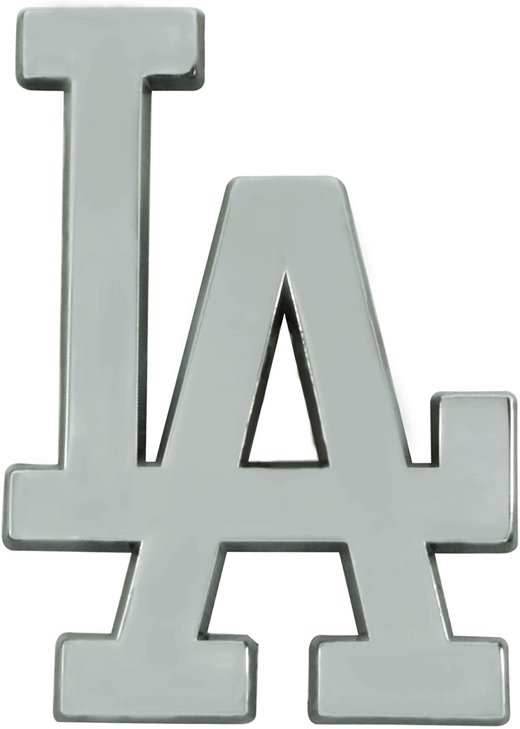 Los Angeles Dodgers Raised Solid Metal Chrome Auto Emblem Full Adhesive Backing