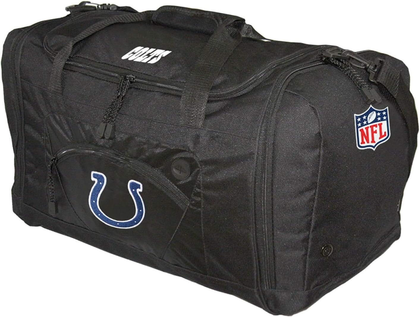 Indianapolis Colts Premium Duffel Bag Roadblock Design 20 Inch, Embroidered Logo, Black 1
