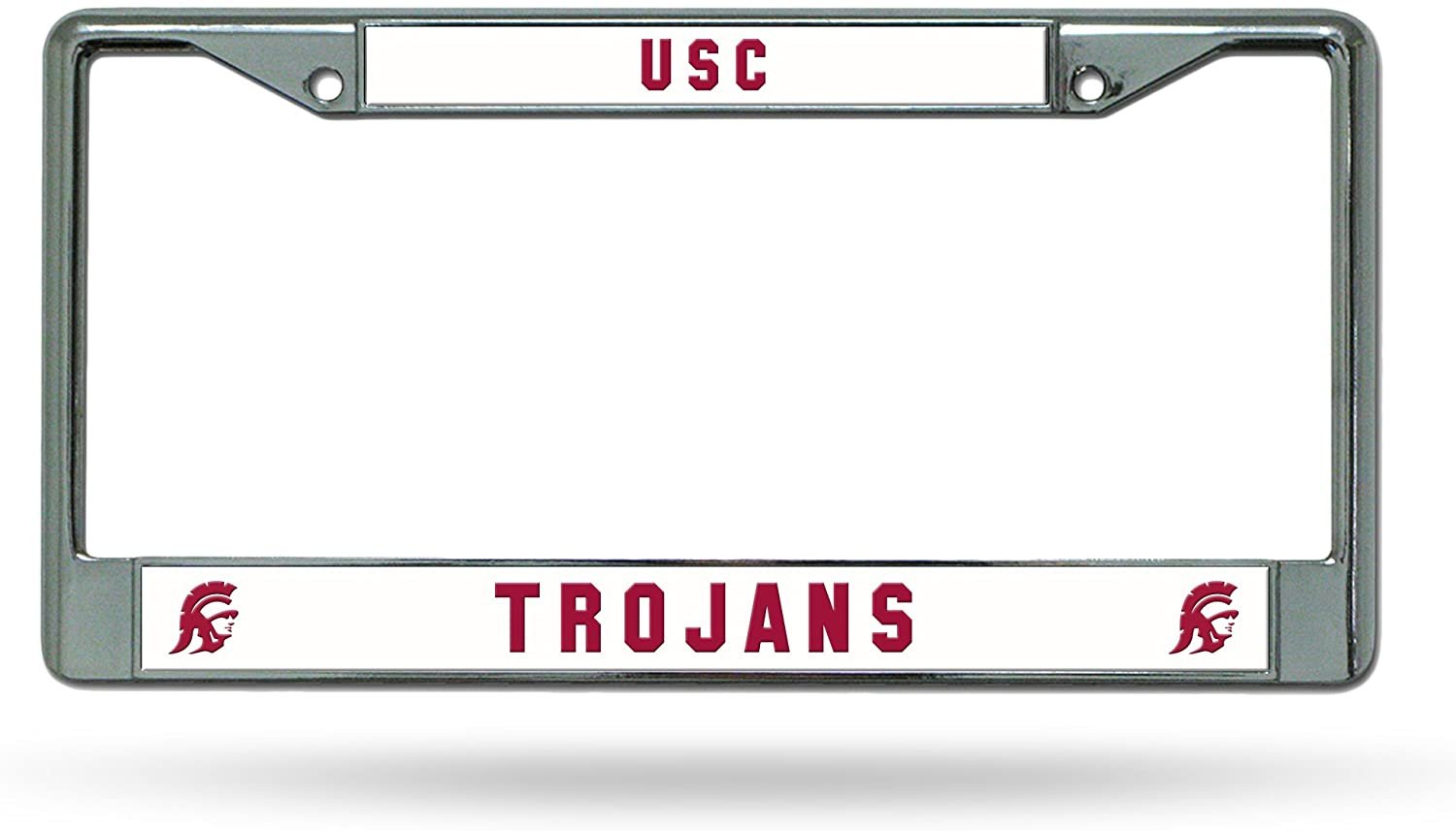 University of Southern California USC Trojans Metal License Plate Frame Chrome Tag Cover, 12x6 Inch