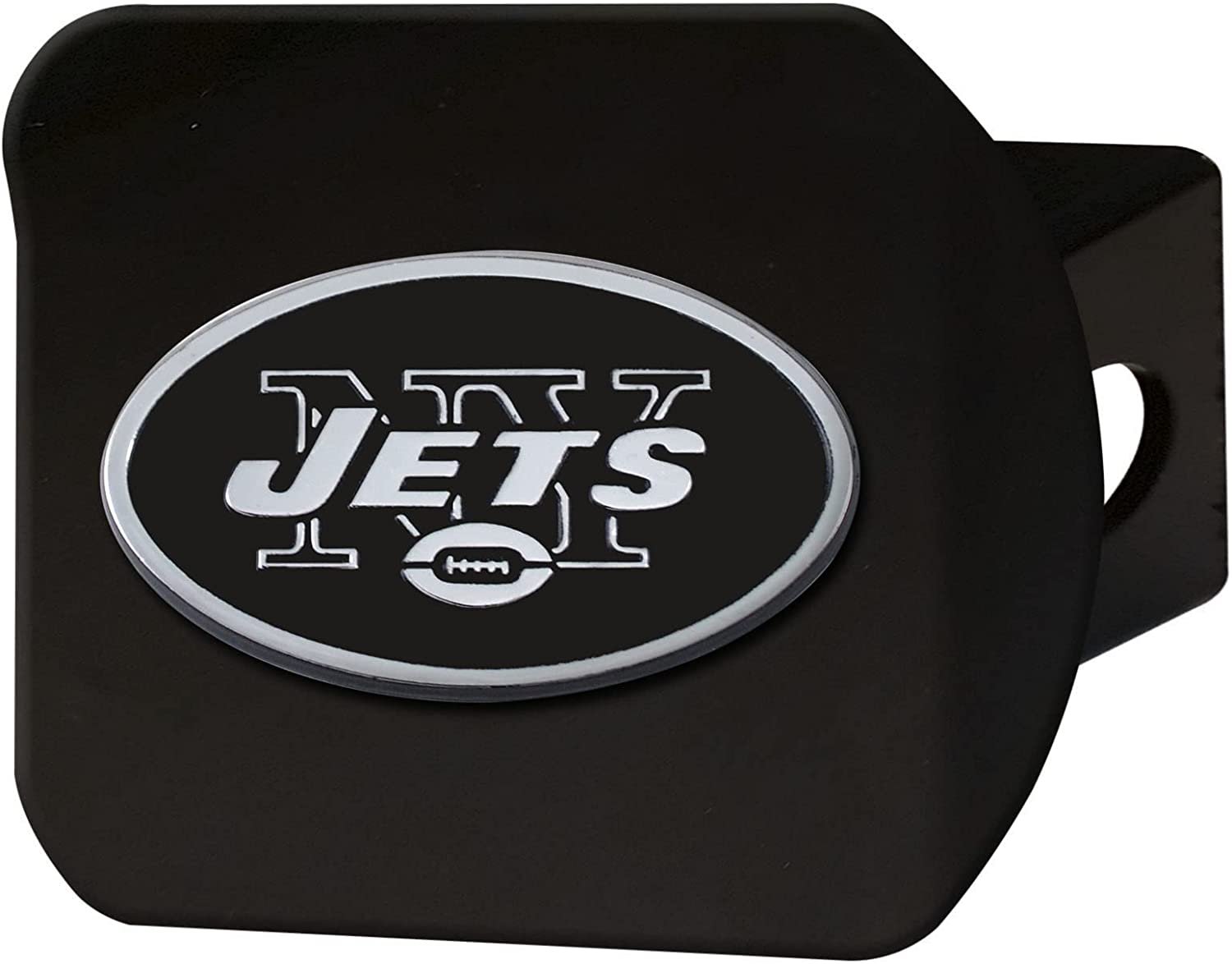 NFL New York Jets Metal Hitch Cover, Black, 2" Square Type III Hitch Cover 1