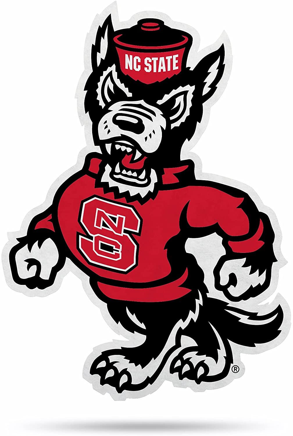 North Carolina State University Wolfpack 18 Inch Shape Cut Mascot Pennant, Soft Felt Material