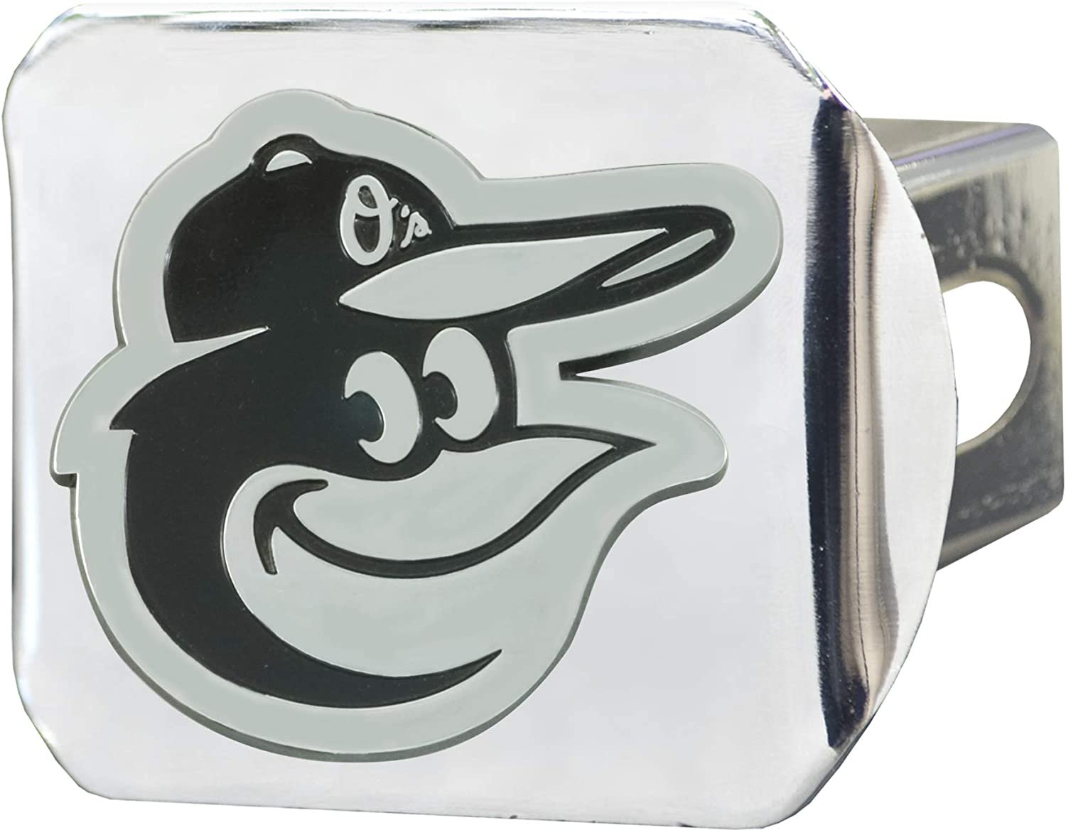 Baltimore Orioles Hitch Cover Solid Metal with Raised Chrome Metal Emblem 2" Square Type III