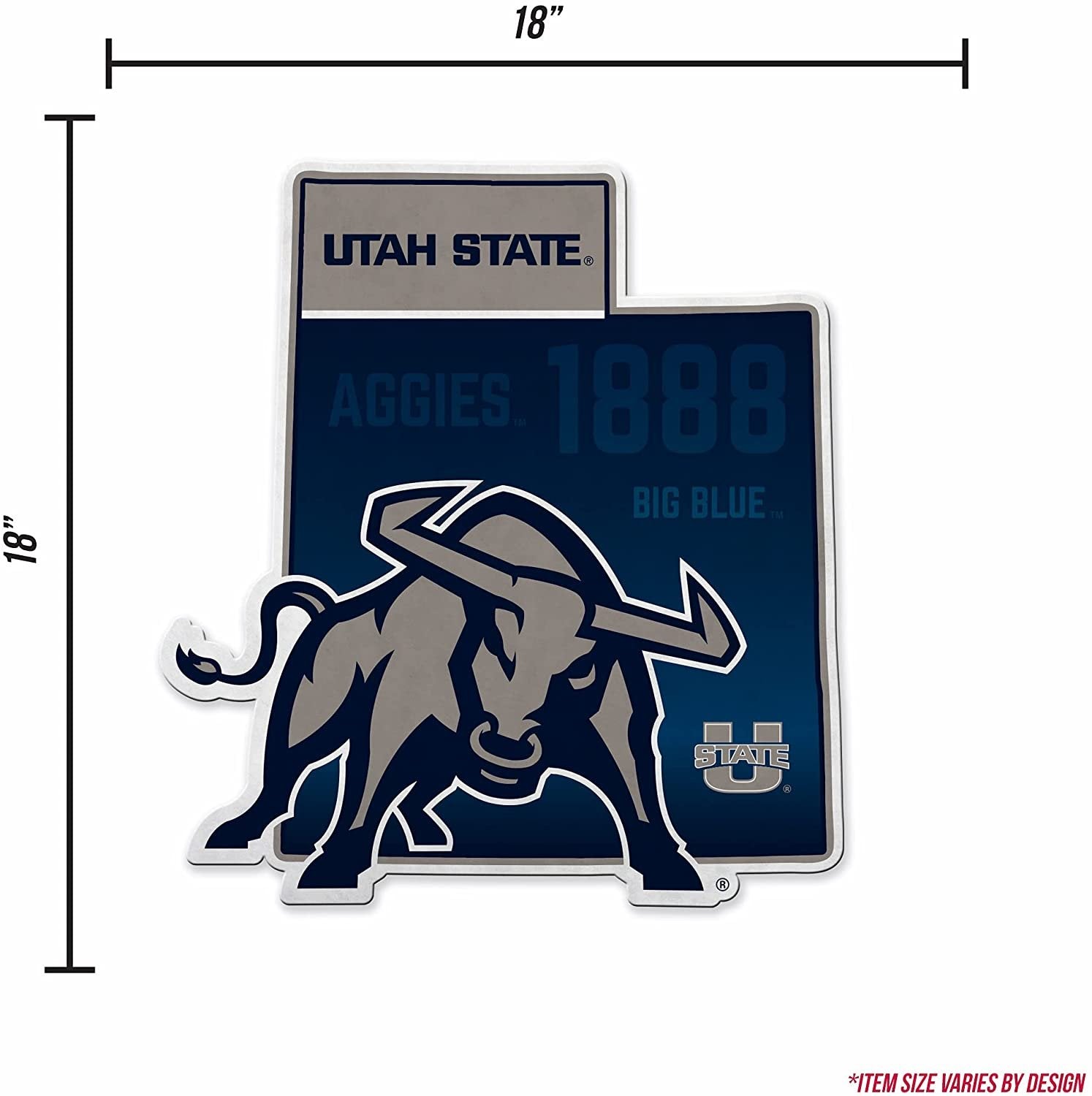 Utah State Aggies Pennant State Shape 18 Inch Soft Felt University of 4