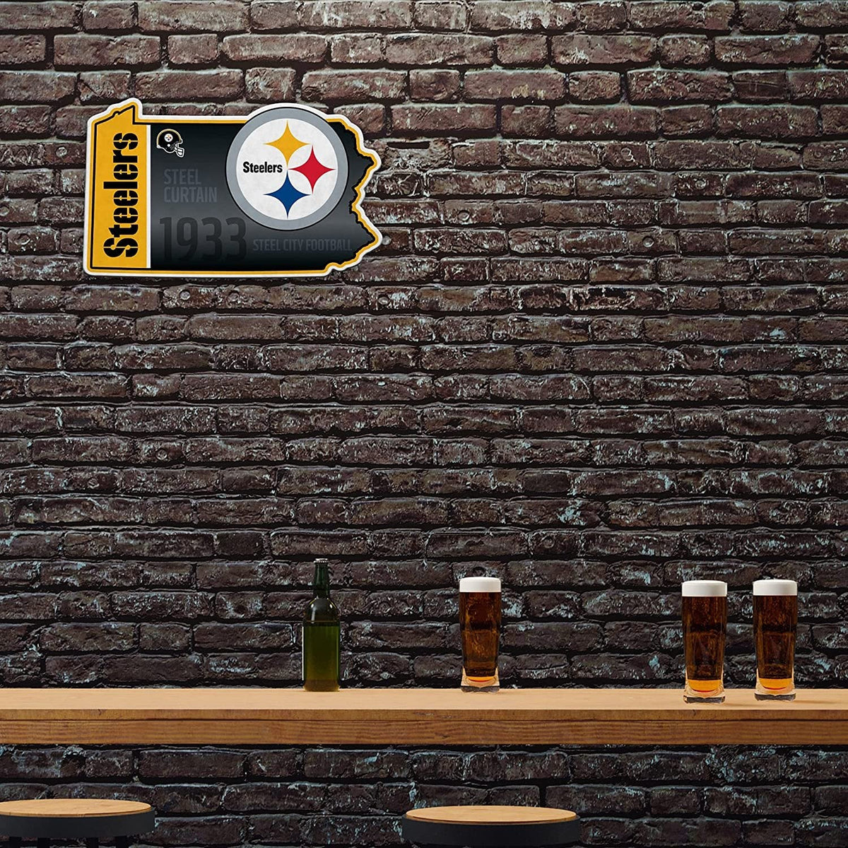 Pittsburgh Steelers Pennant State Shape 18 Inch Soft Felt