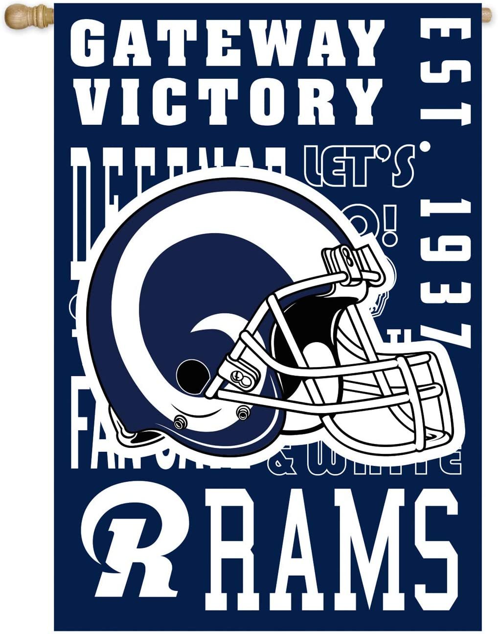 Los Angeles Rams Premium Double Sided Banner House Flag, Fan Rules Design, 28x44 Inch 3