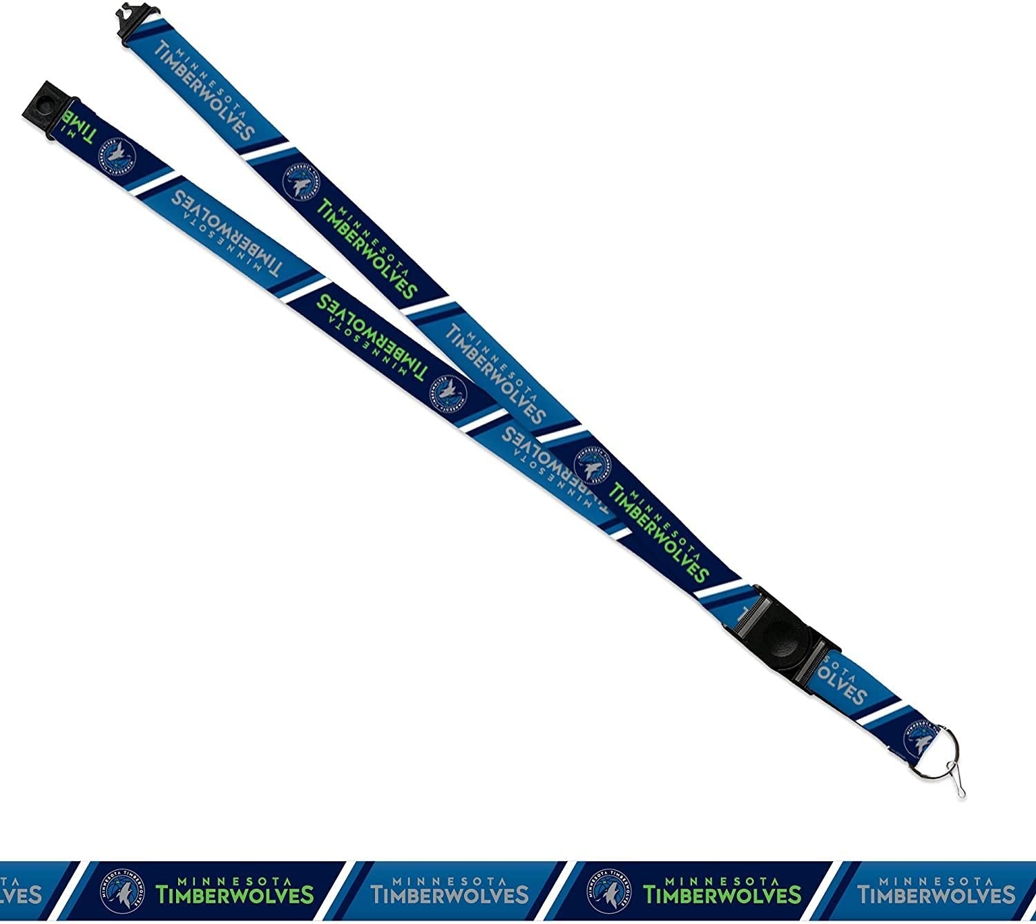 Minnesota Timberwolves Premium Lanyard Keychain 18 Inch Button Clip Safety Breakaway 2