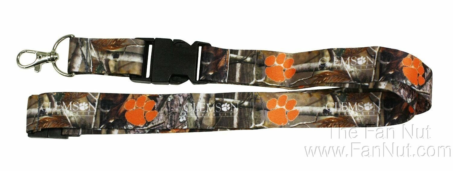Clemson University Tigers Camo Lanyard Keychain Double Sided Breakaway Safety Design Adult 18 Inch 1