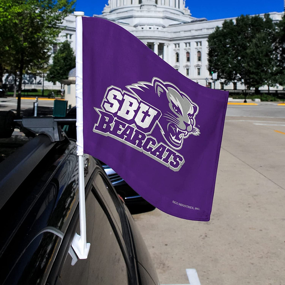 Southwest Baptist University Bearcats Car Flag with Display Pole 2