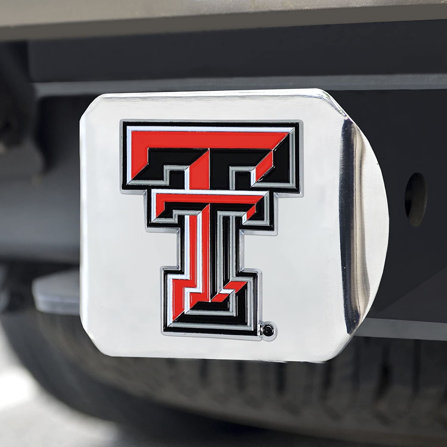 Texas Tech Red Raiders Hitch Cover Solid Metal with Raised Color Metal Emblem 2" Square Type III University