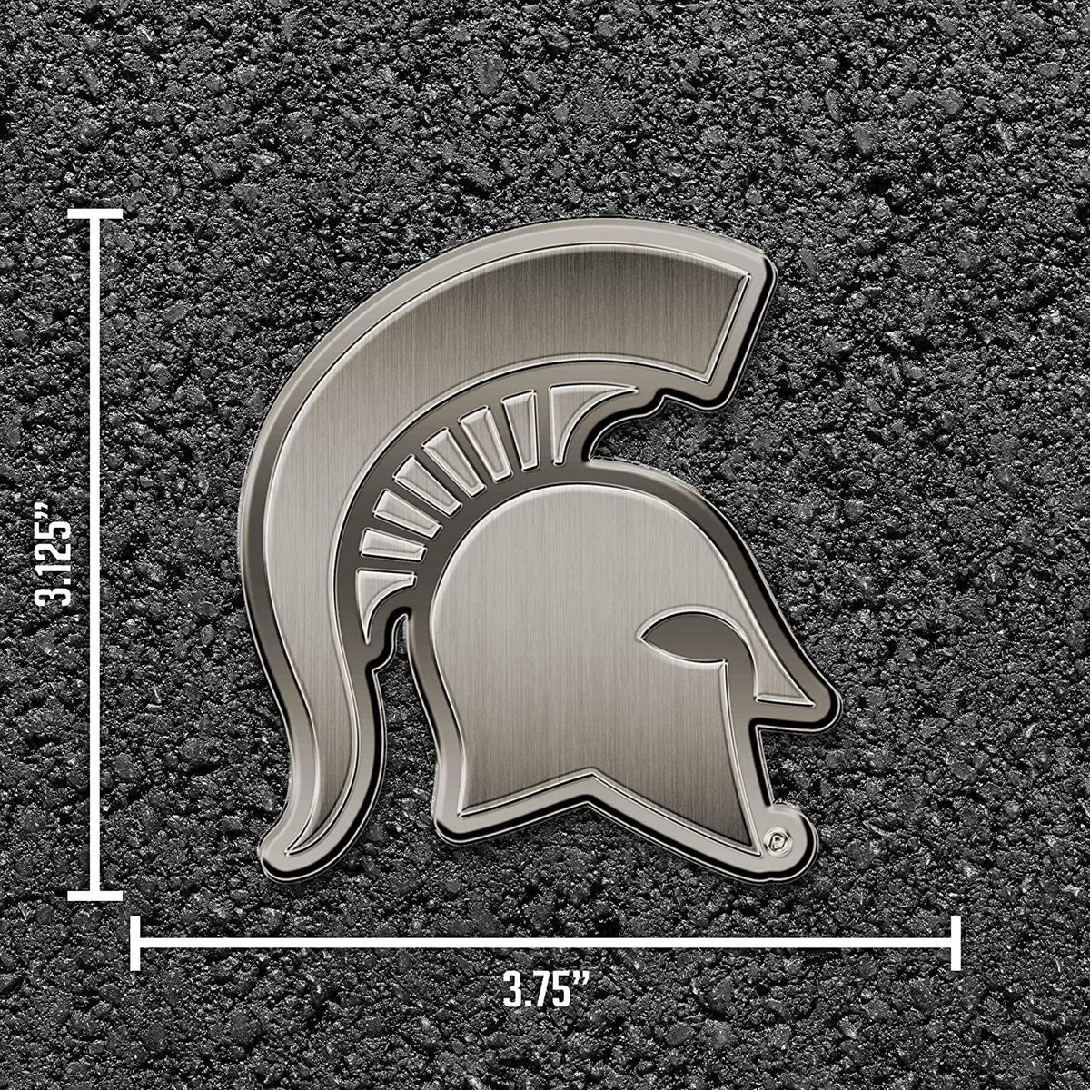 Michigan State University Spartans Solid Metal Auto Emblem Antique Nickel for Car/Truck/SUV 4