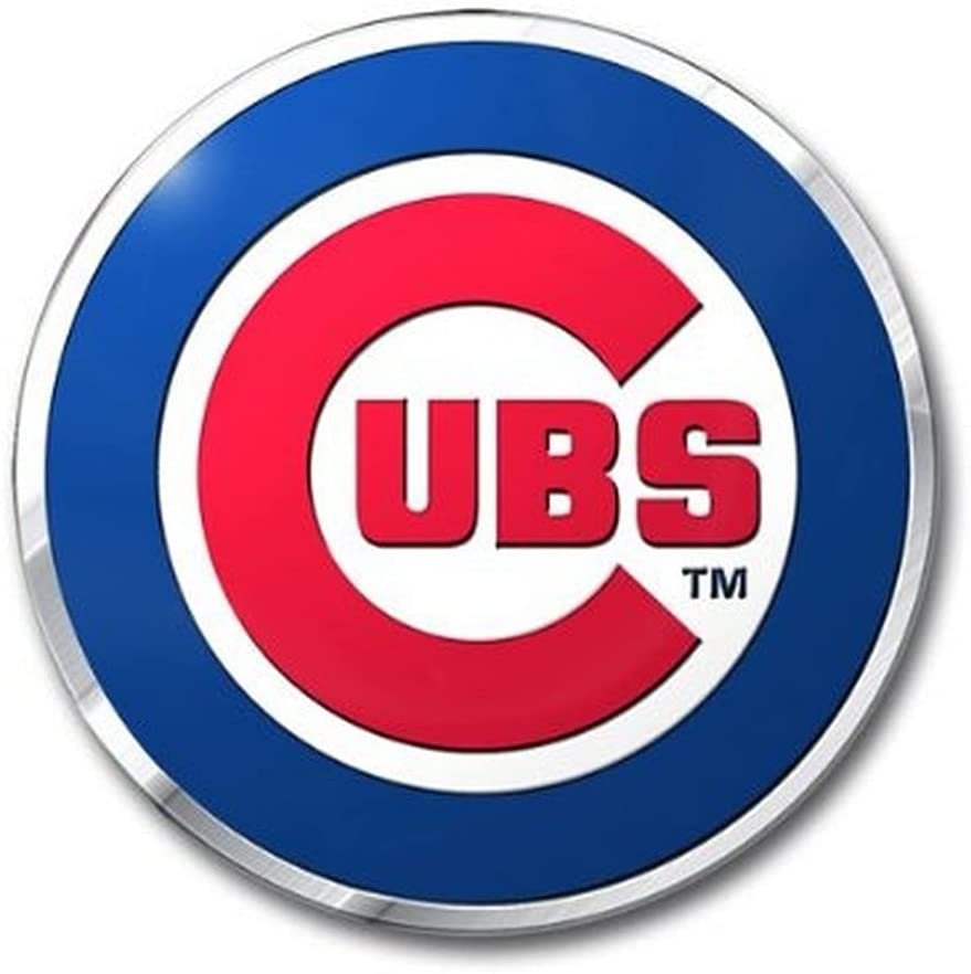 Chicago Cubs Embossed Color Auto Emblem Aluminum Metal Raised Decal Sticker Full Adhesive Backing 1