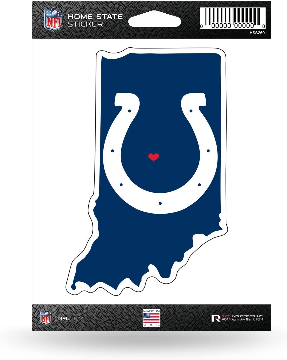Indianapolis Colts 5 Inch Sticker Decal, Home State Design, Flat Vinyl, Full Adhesive Backing 1