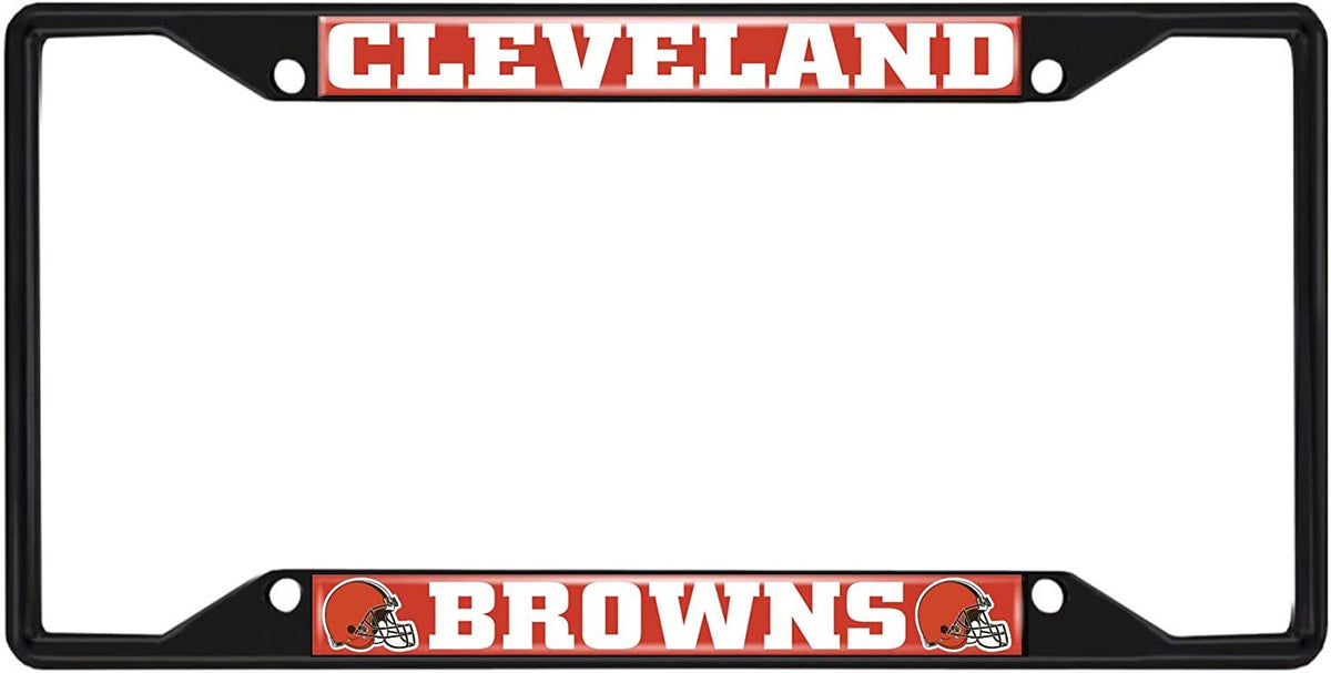 Cleveland Browns Black Metal License Plate Frame Tag Cover 1