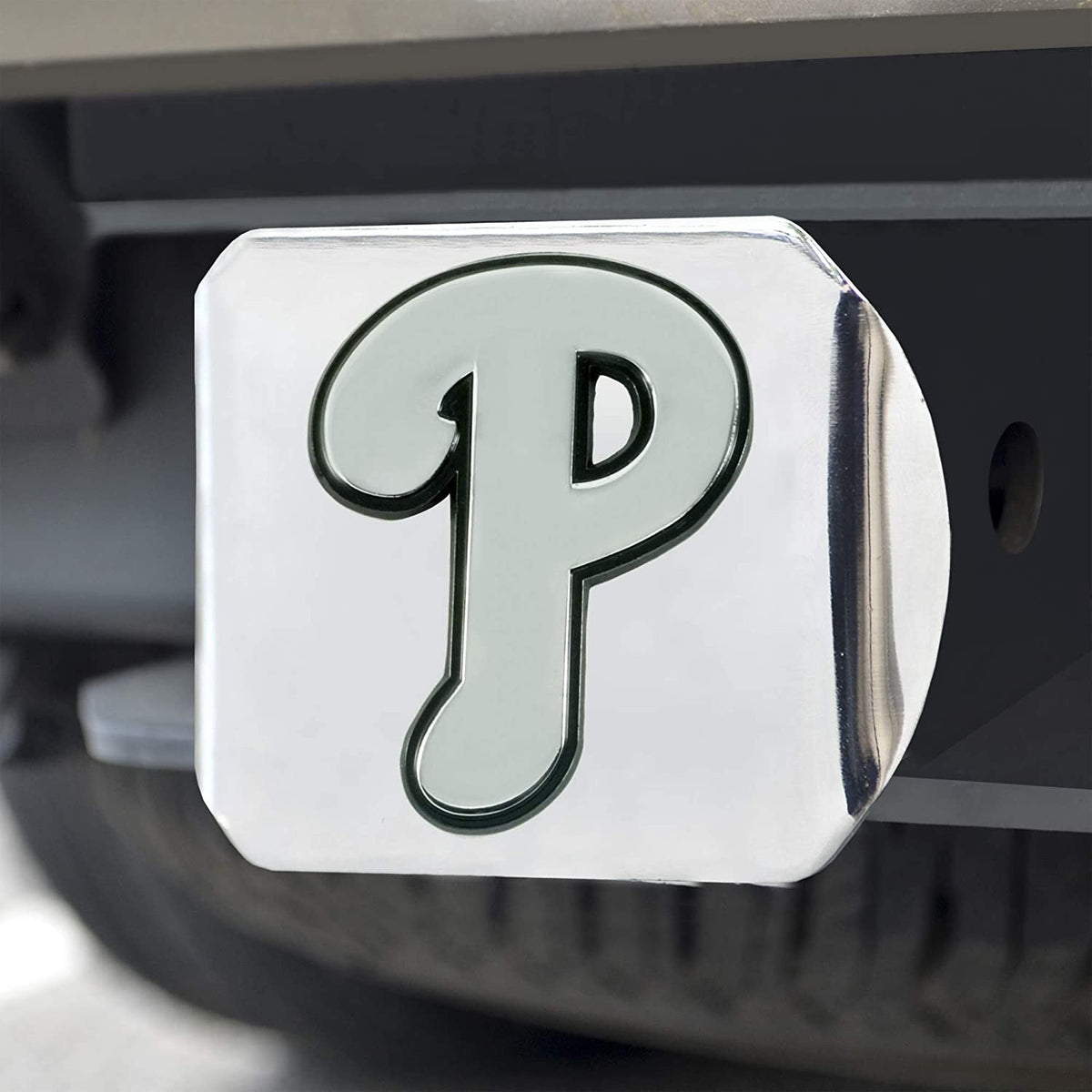 Philadelphia Phillies Hitch Cover Solid Metal with Raised Chrome Metal Emblem 2" Square Type III