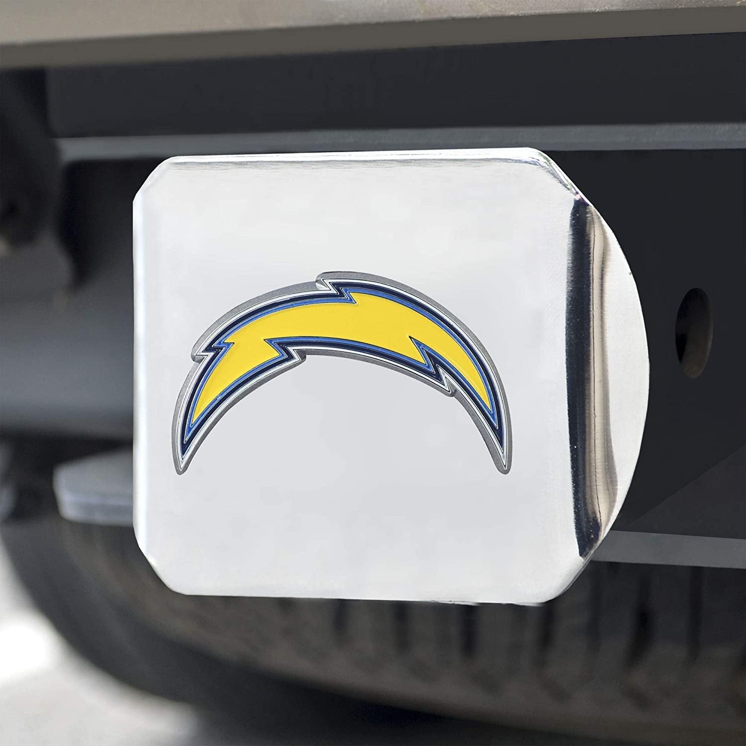 Los Angeles Chargers Hitch Cover Solid Metal with Color Metal Emblem 2" Square Type III