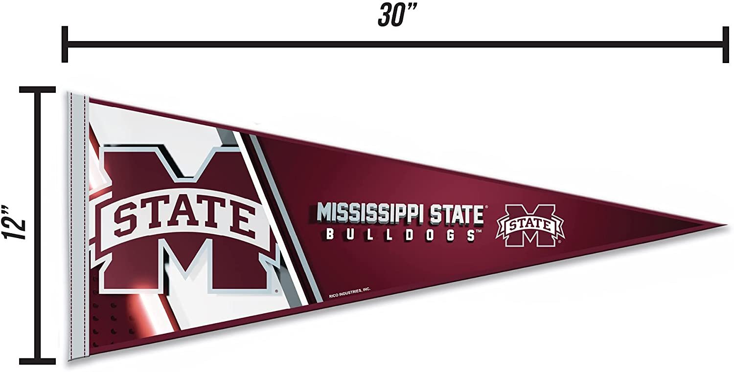 Mississippi State University Bulldogs Soft Felt Pennant, 12x30 Inch, Easy To Hang 4