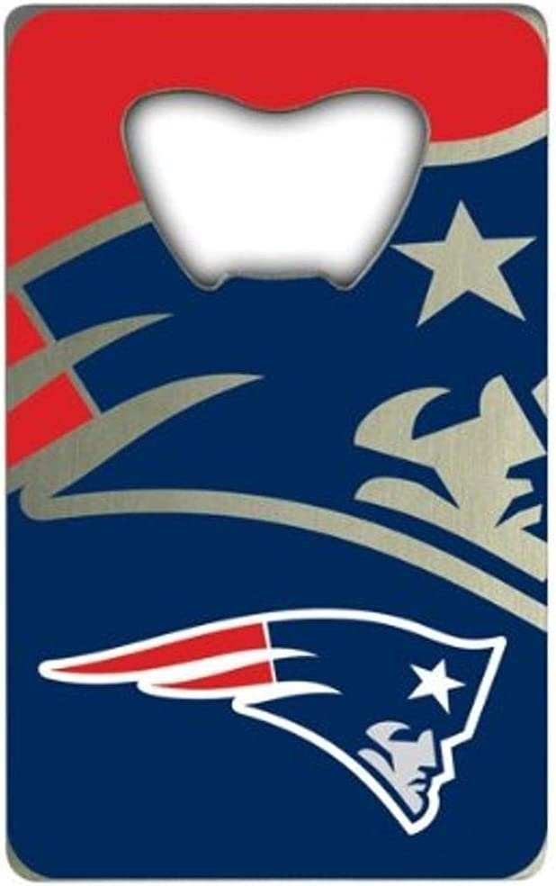New England Patriots Heavy Duty Metal Bottle Opener Credit Card Size 2 x 3.25 Inch 1