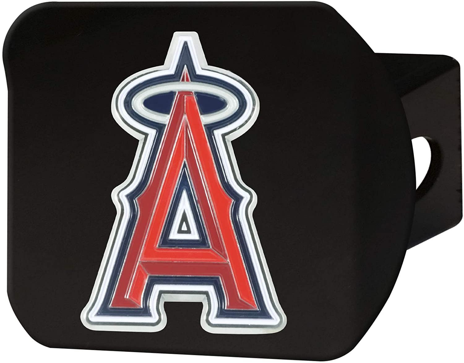 Los Angeles Angels Hitch Cover Black Solid Metal with Raised Color Metal Emblem 2" Square Type III