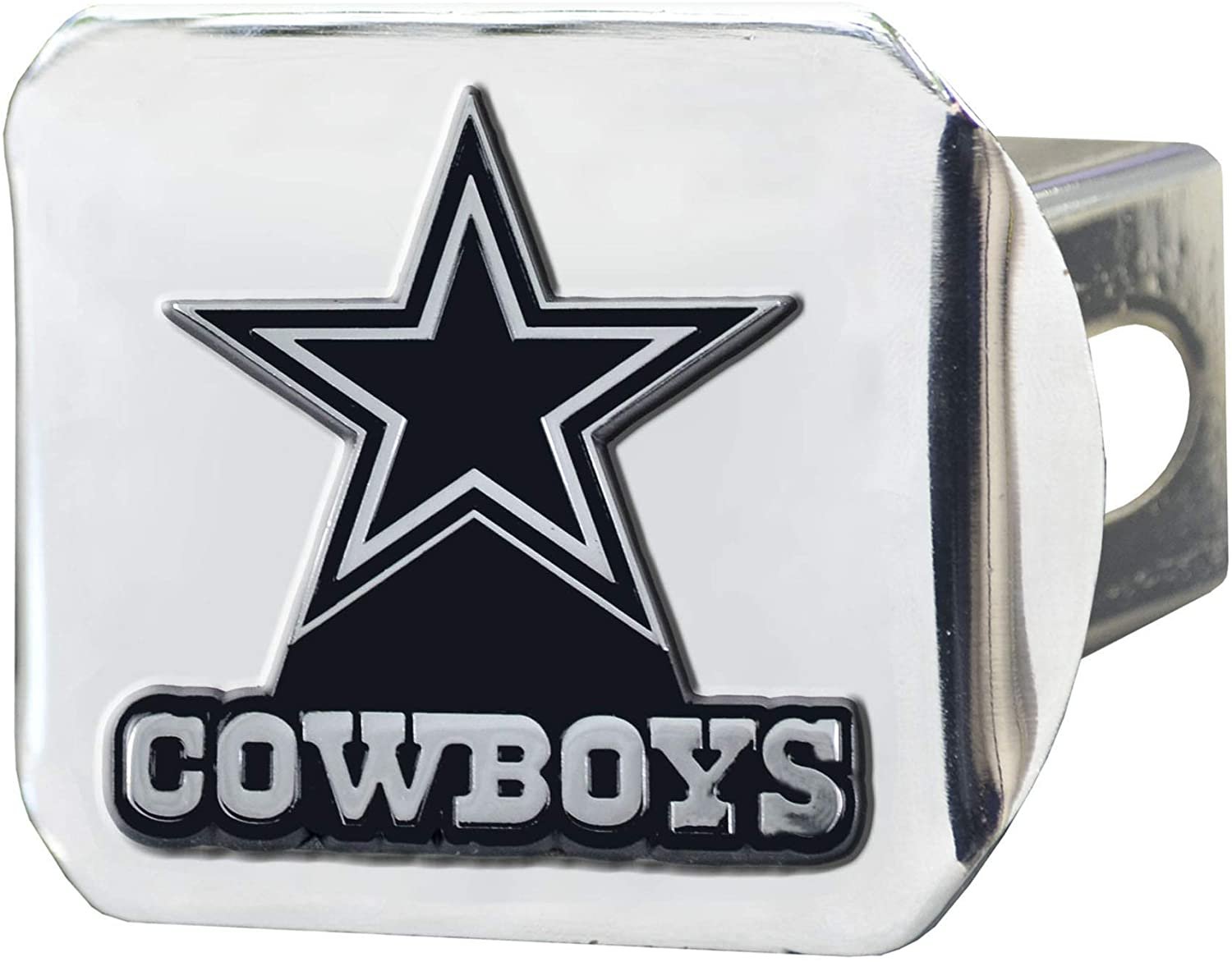 Dallas Cowboys Hitch Cover Solid Metal with Raised Chrome Metal Emblem 2" Square Type III 1