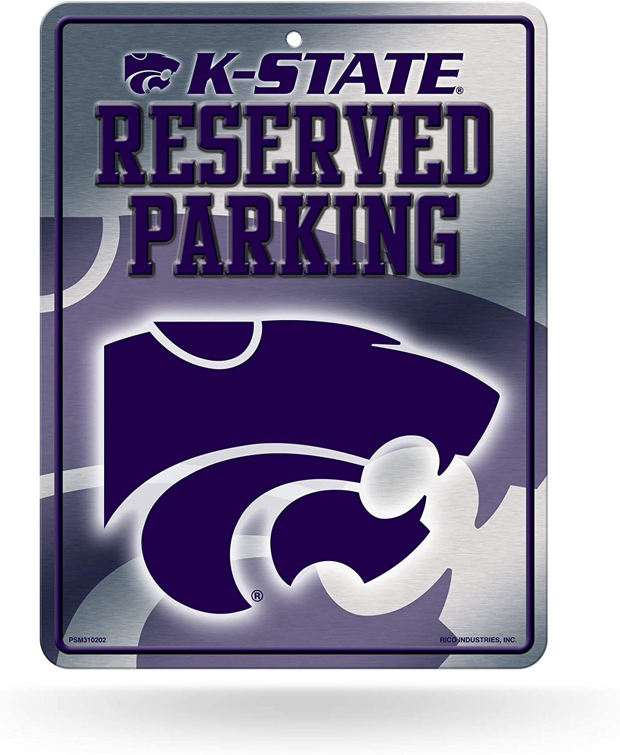 Kansas State Wildcats Parking Sign Metal 8x11 Metal Embossed Wall Novelty University of