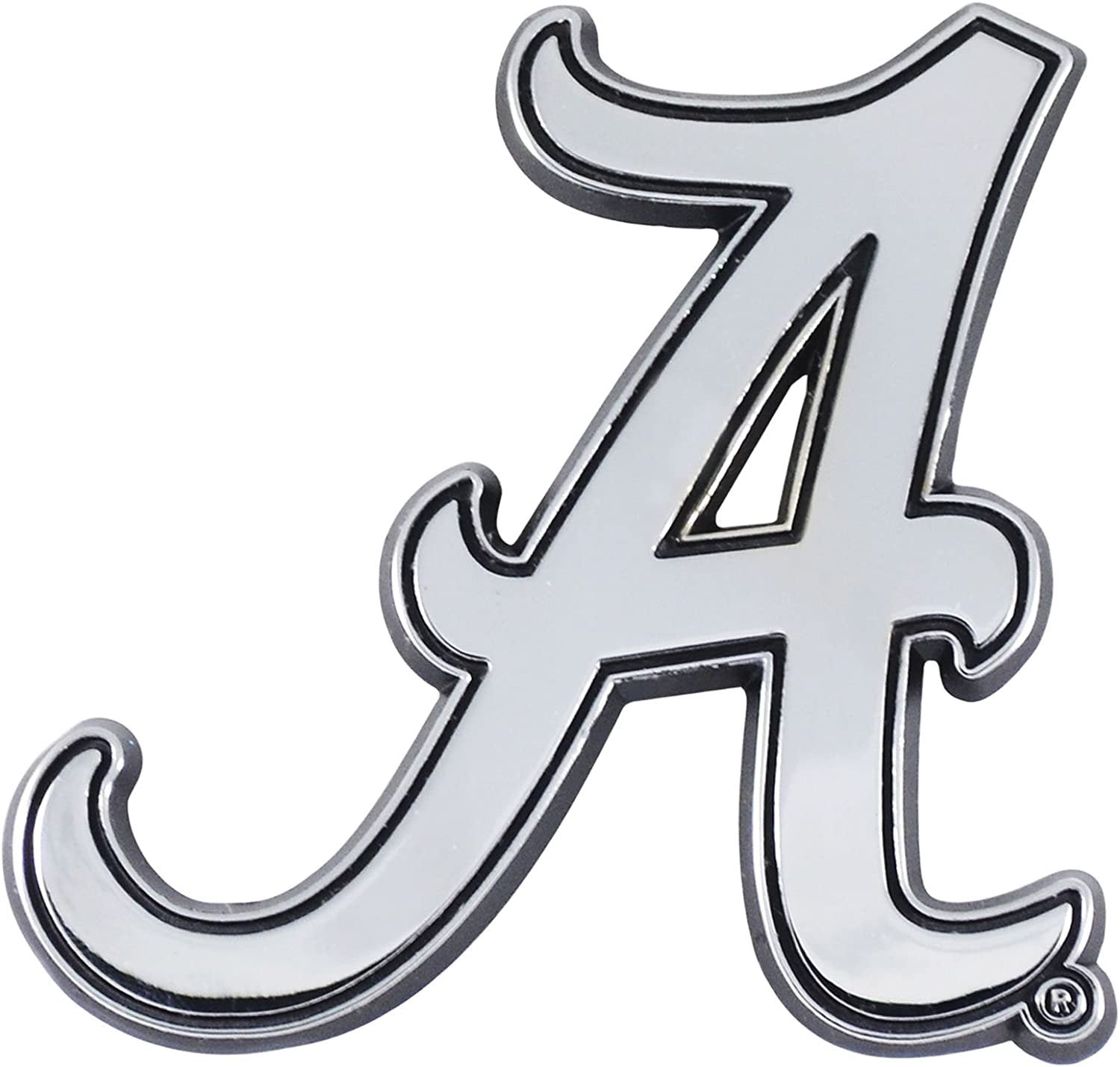 University of Alabama Crimson Tide Auto Emblem Solid Metal Chrome Raised Decal Adhesive Backing 1