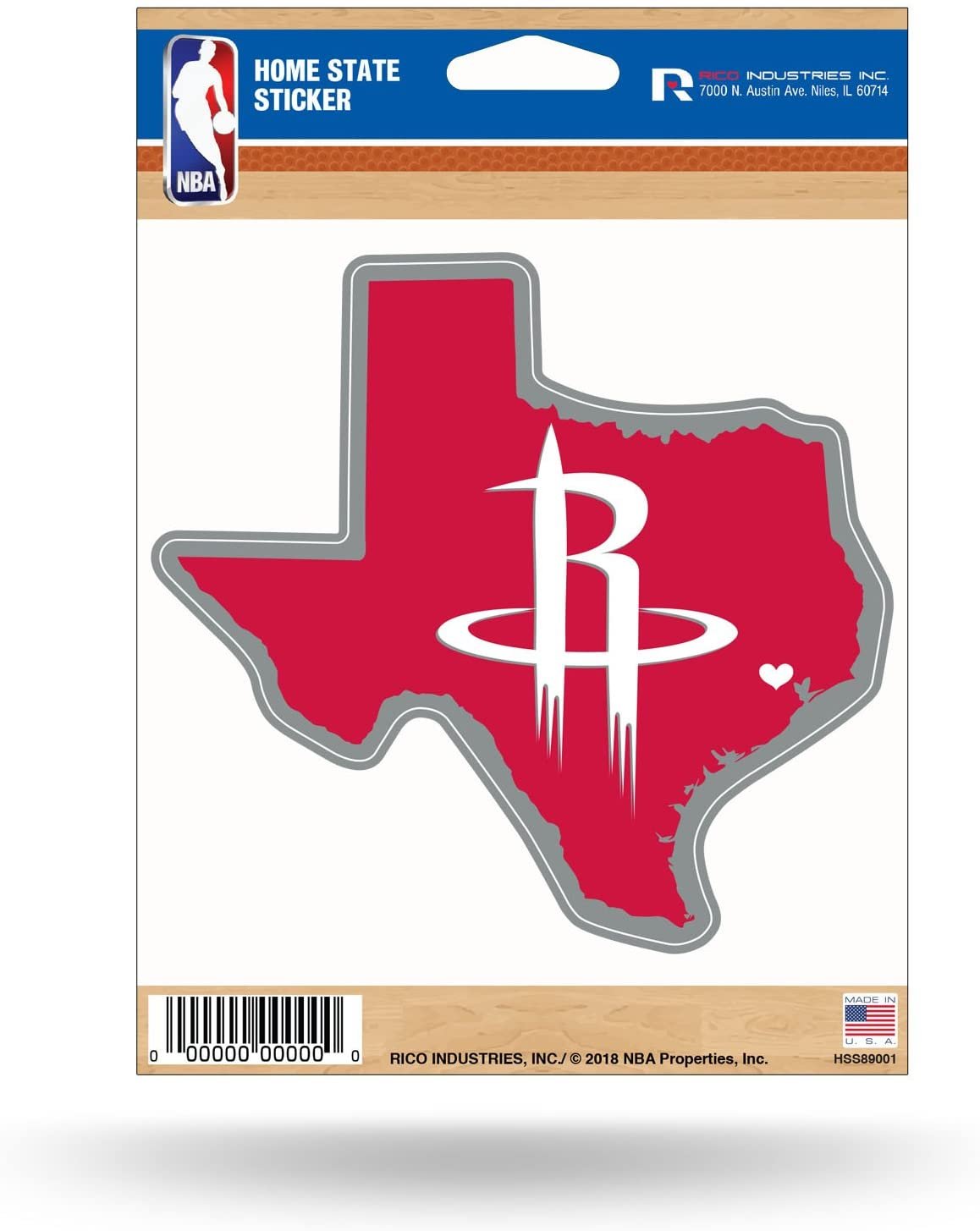 Houston Rockets 5 Inch Sticker Decal, Home State Design, Flat Vinyl, Full Adhesive Backing 1