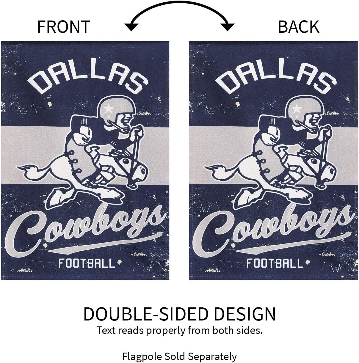 Dallas Cowboys Premium Double Sided Banner Flag 28x44 Inch Vintage Logo Design Indoor Outdoor 5