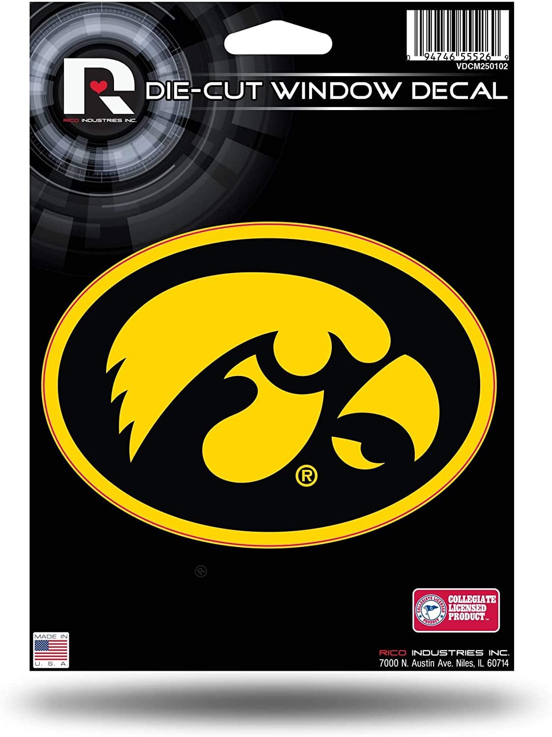 University of Iowa Hawkeyes 5 Inch Die Cut Decal Sticker Flat Vinyl Adhesive Backing