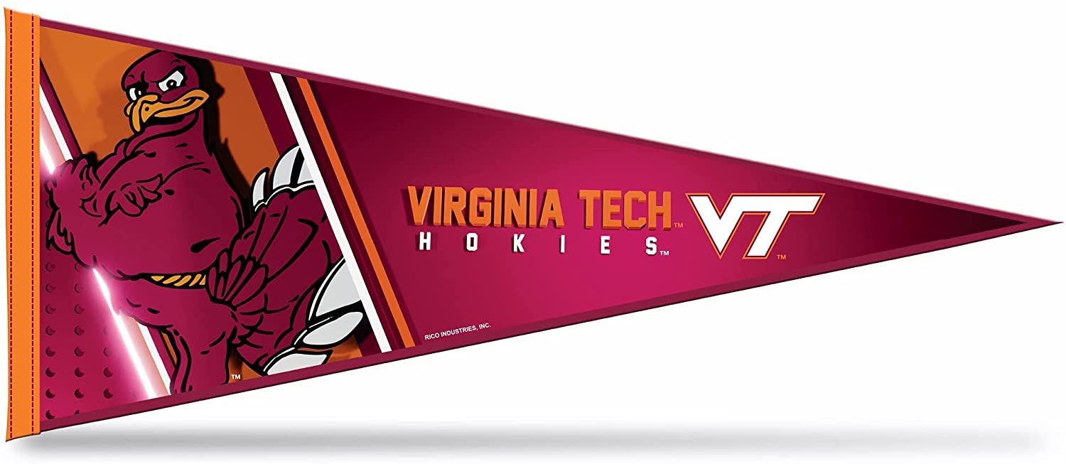 Virginia Tech Hokies Soft Felt Pennant, Primary Design, 12x30 Inch, Easy To Hang 1