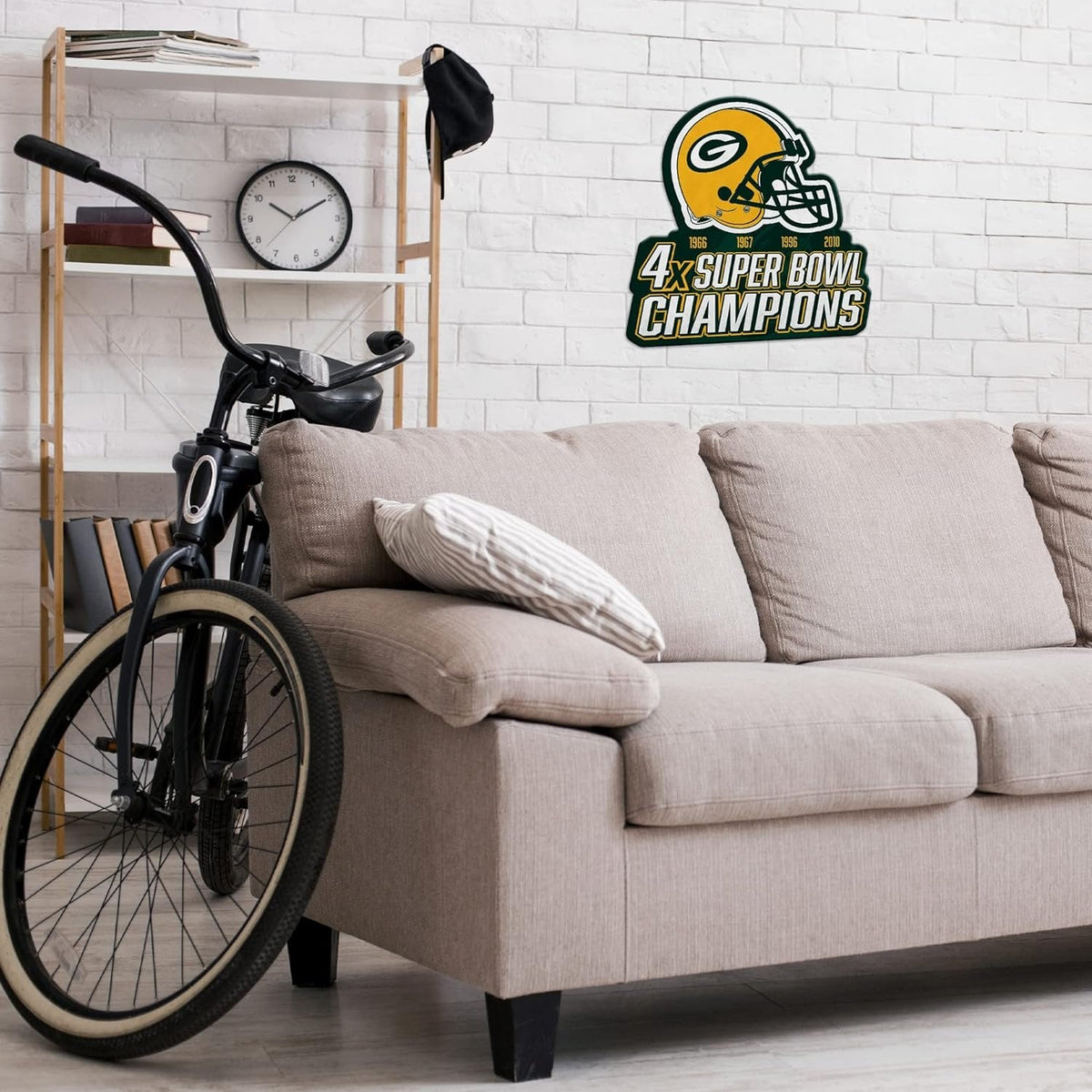 Rico Industries NFL Football Green Bay Packers Champ Shape Cut Pennant - Home and Living Room Décor - Soft Felt EZ to Hang 3