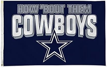 Dallas Cowboys 3x5 Feet Flag Banner, Team Slogan, Metal Grommets, Single Sided, Indoor or Outdoor Use 5