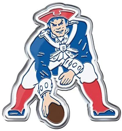 New England Patriots Premium Aluminum Metal Raised Auto Emblem, Retro Logo, Color Embossed, Full Adhesive Backing 2