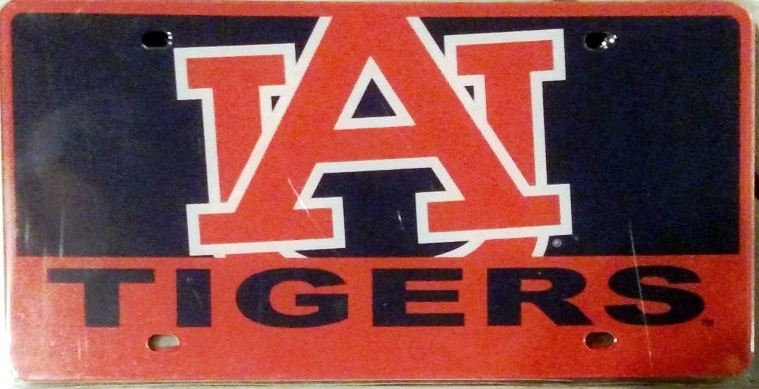 Auburn University Tigers Laser Tag License Plate, Mirrored Acrylic Printed, 6x12 Inch 1