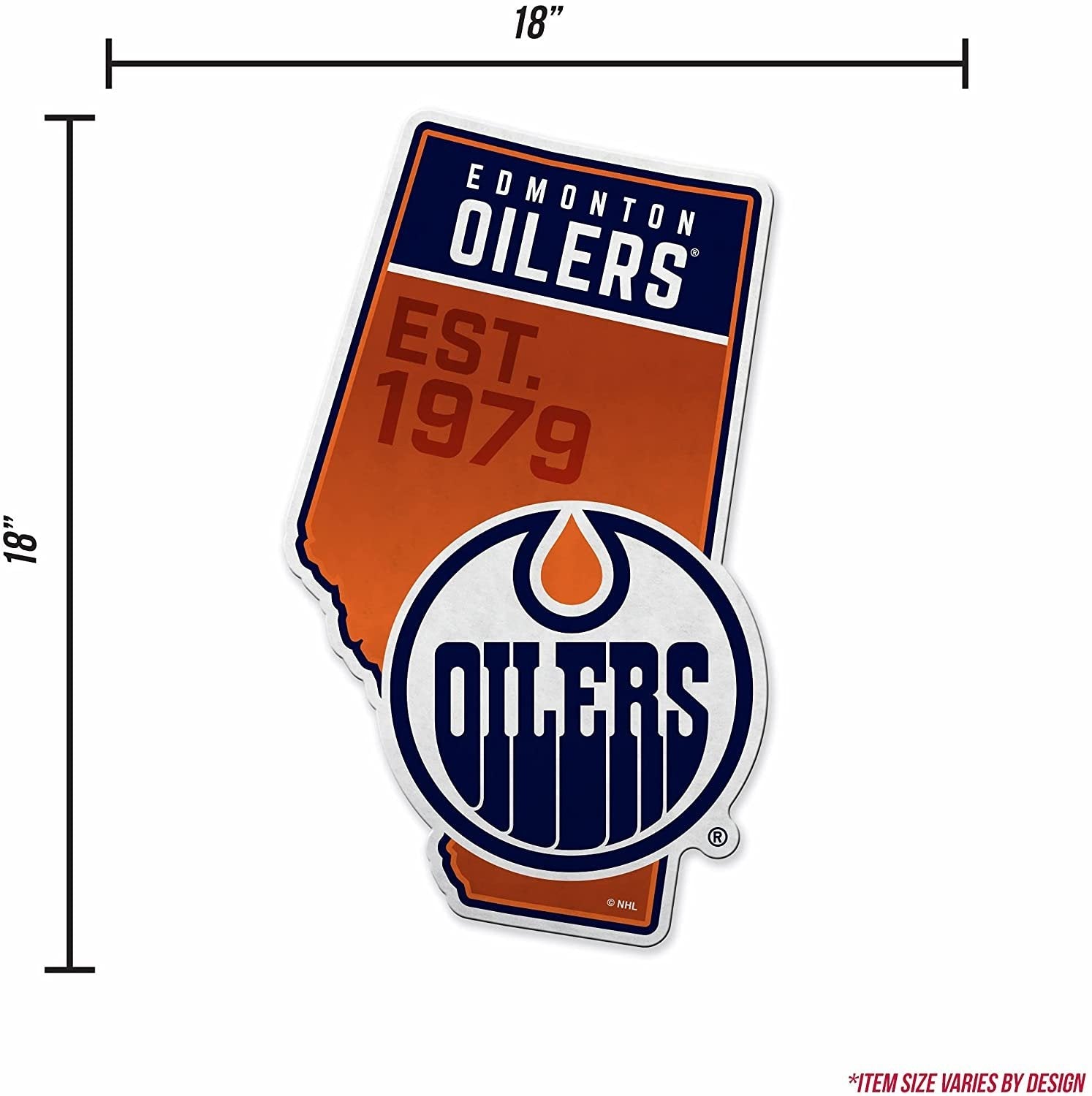 Edmonton Oilers 18" State Shape Pennant Soft Felt 3
