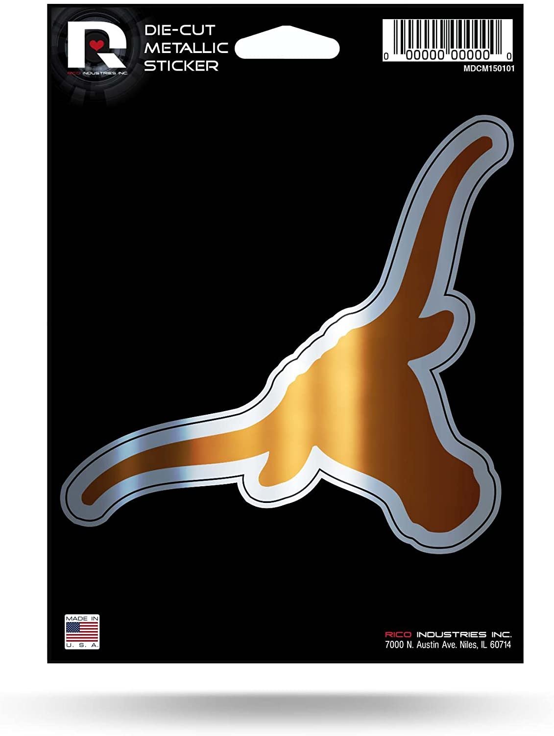 NCAA Texas Longhorns Die Cut Metallic StickerDie Cut Metallic Sticker, Orange, 5.75 x 7.75-inches 1
