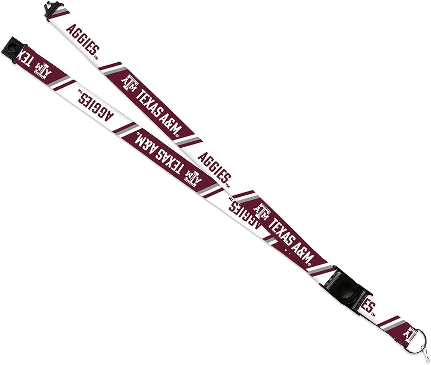Texas A&M University Aggies Lanyard Keychain Double Sided 18 Inch Button Clip Safety Breakaway