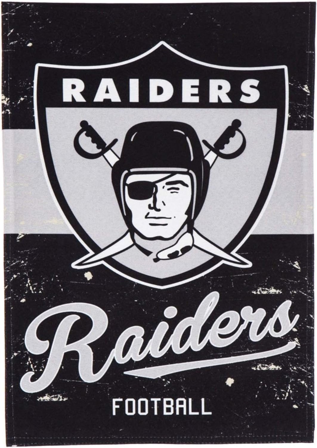 Las Vegas Raiders Premium Double Sided Garden Flag Banner, Vintage Style, 13x18 Inch, Display Pole Sold Separately 1
