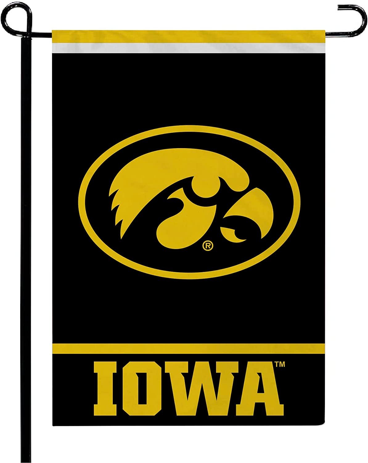 University of Iowa Hawkeyes Double Sided Garden Flag Banner 12x18 Inch Solid Design 1