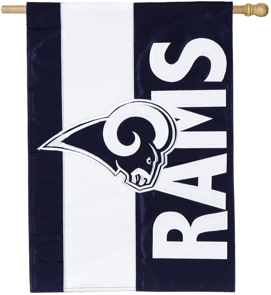 Los Angeles Rams Premium Double Sided Banner House Flag, Embellished Applique, 28x44 Inch 1